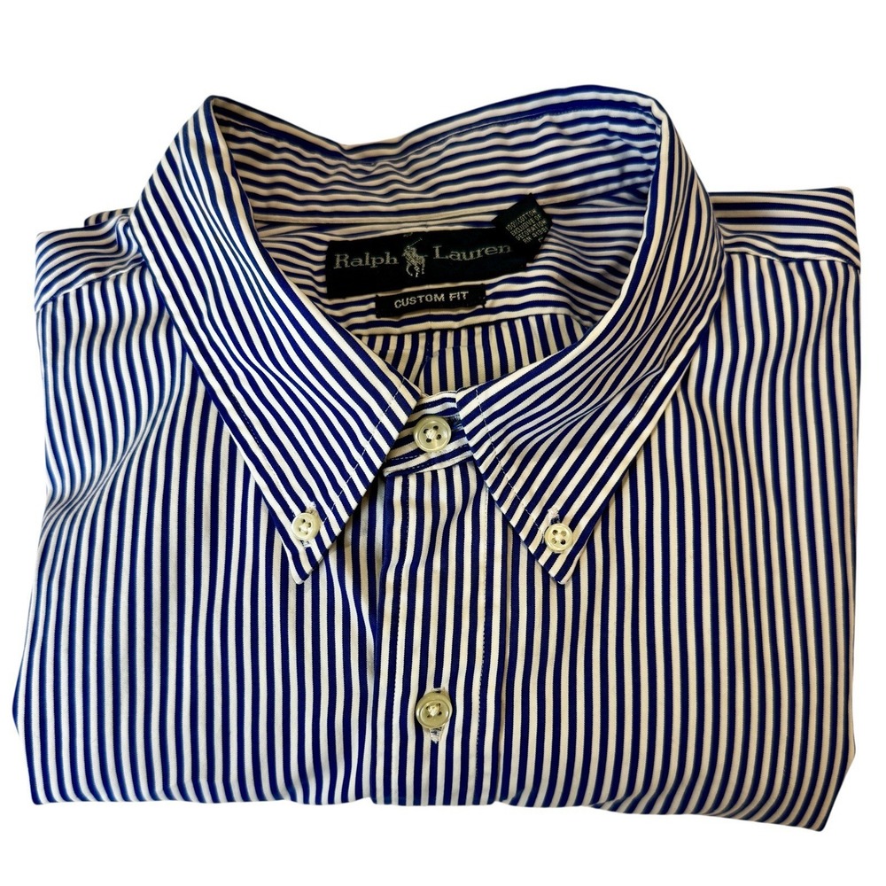 Ralph Lauren Classic Fit Plaid Button Down Shirt XL Cotton Blue Label